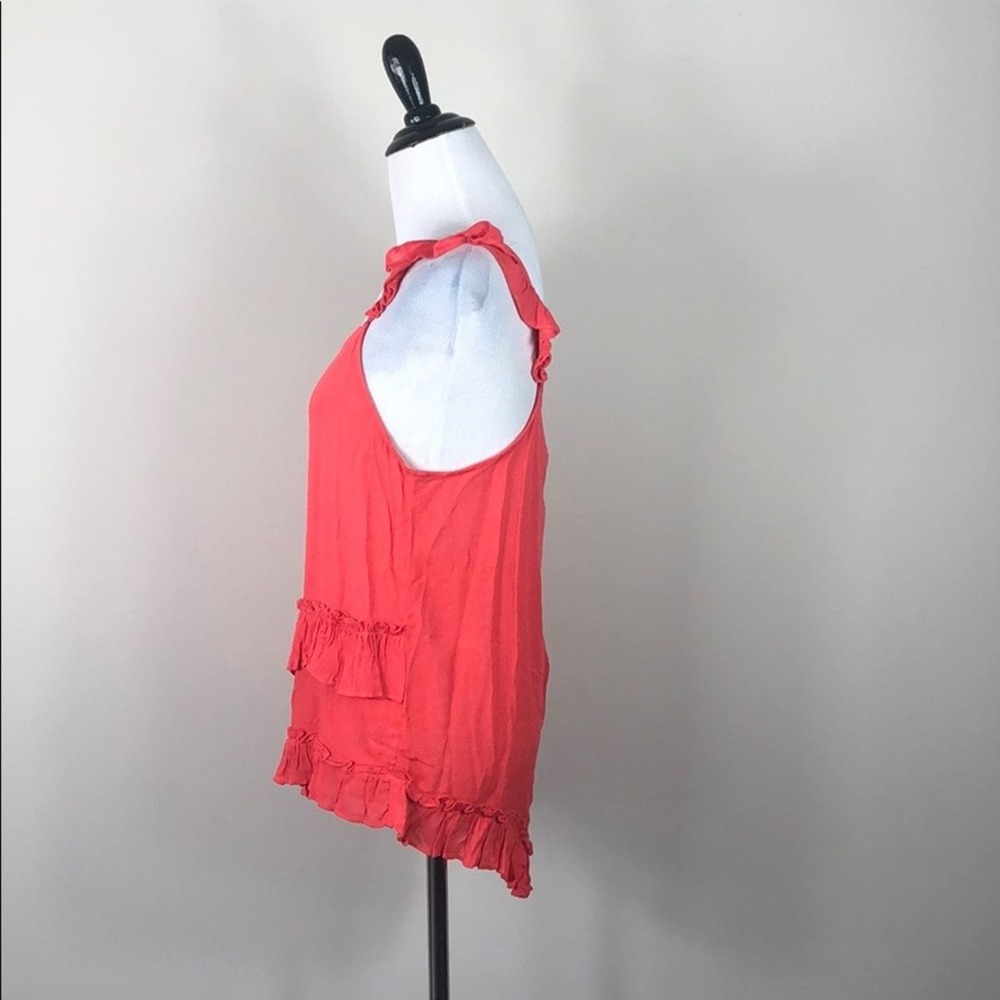 Ro & De Top Coral Asymmetrical Ruffle Tank Top - Picture 4 of 6